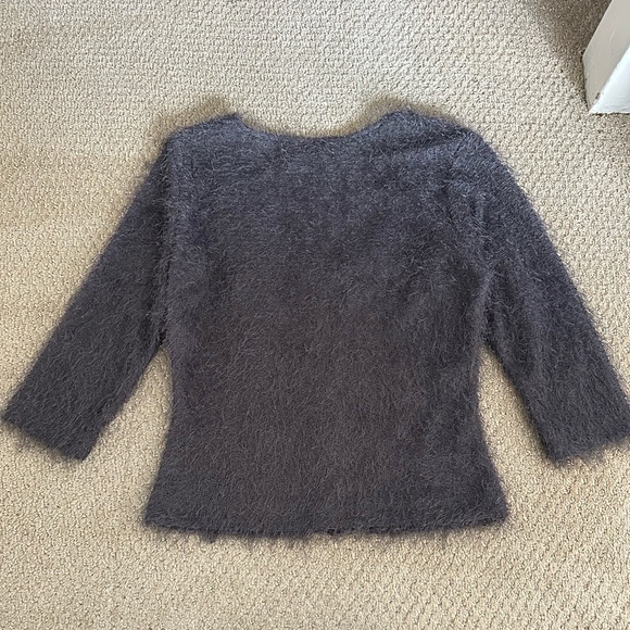 Bebe Charcoal Fuzzy Knit Top - Picture 4 of 4